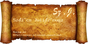 Szűcs Juliánusz névjegykártya
